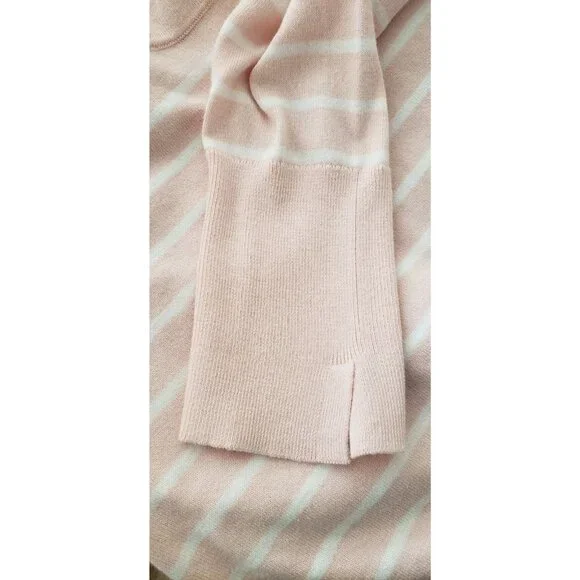 NWT BCBG STRIPED PINK IVORY SWEATER PULLOVER LARGE - Picture 7 of 8